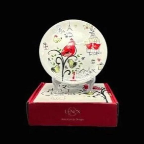 Lenox 12 Days of Christmas Porcelain Dessert Plates set of 4 NIB - Picture 11 of 11